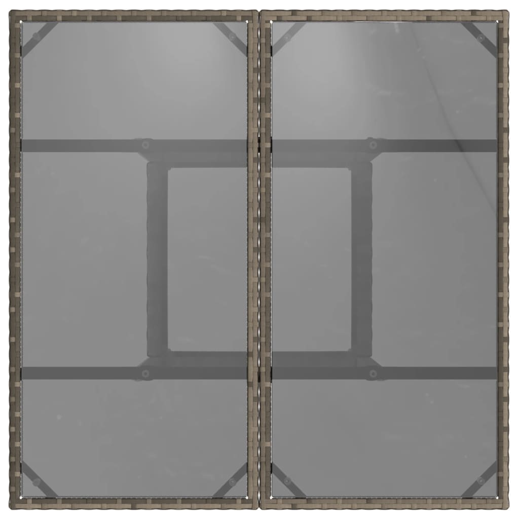 Outdoor Patio Poly Rattan Square 4 Person Garden Dining Table With Glass Top - Bargainia.com - 