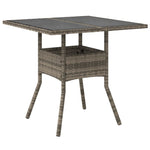 Outdoor Patio Poly Rattan Square 4 Person Garden Dining Table With Glass Top - Bargainia.com - 