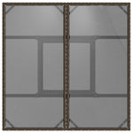 Outdoor Patio Poly Rattan Square 4 Person Garden Dining Table With Glass Top - Bargainia.com - 