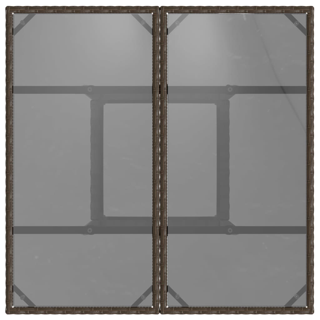 Outdoor Patio Poly Rattan Square 4 Person Garden Dining Table With Glass Top - Bargainia.com - 8721012264502 - 365524