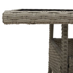 Outdoor Patio Poly Rattan Square 4 Person Garden Dining Table With Glass Top - Bargainia.com - 