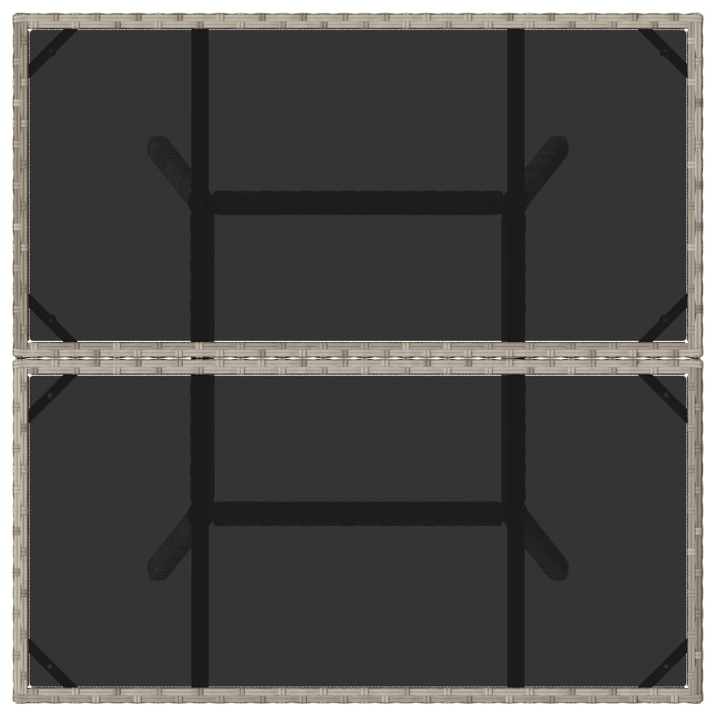 Outdoor Patio Poly Rattan Square 4 Person Garden Dining Table With Glass Top - Bargainia.com - 8721012451452 - 368131