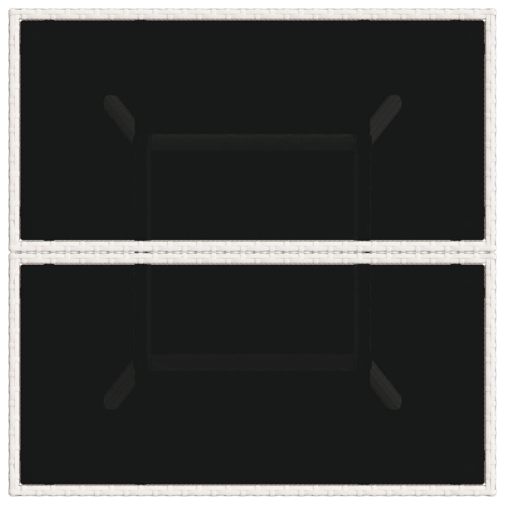 Outdoor Patio Poly Rattan Square 4 Person Garden Dining Table With Glass Top - Bargainia.com - 