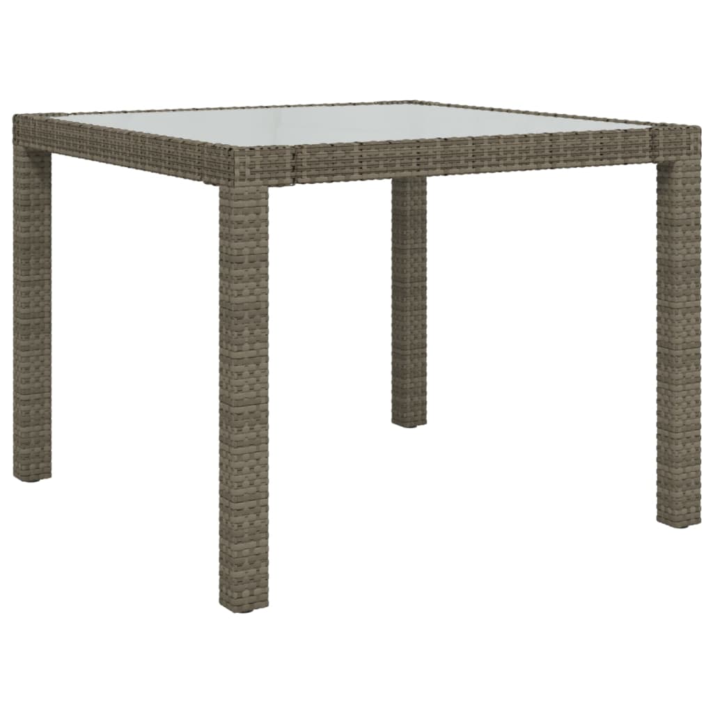 Outdoor Patio Poly Rattan Square Garden 4 Person Dining Table With Glass Top - Bargainia.com - 8720286666364 - 316700