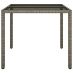 Outdoor Patio Poly Rattan Square Garden 4 Person Dining Table With Glass Top - Bargainia.com - 