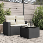 Outdoor Patio Poly Rattan Square Garden Coffee Table With Glass Top Tables - Bargainia.com - 