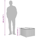 Outdoor Patio Poly Rattan Square Garden Coffee Table With Glass Top Tables - Bargainia.com - 