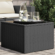 Outdoor Patio Poly Rattan Square Garden Coffee Table With Glass Top Tables - Bargainia.com - 8721012333543 - 365969