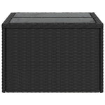 Outdoor Patio Poly Rattan Square Garden Coffee Table With Glass Top Tables - Bargainia.com - 