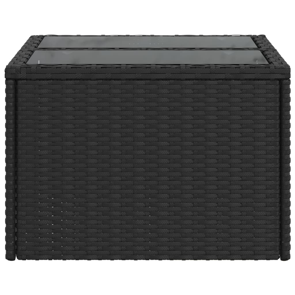 Outdoor Patio Poly Rattan Square Garden Coffee Table With Glass Top Tables - Bargainia.com - 8721012333543 - 365969