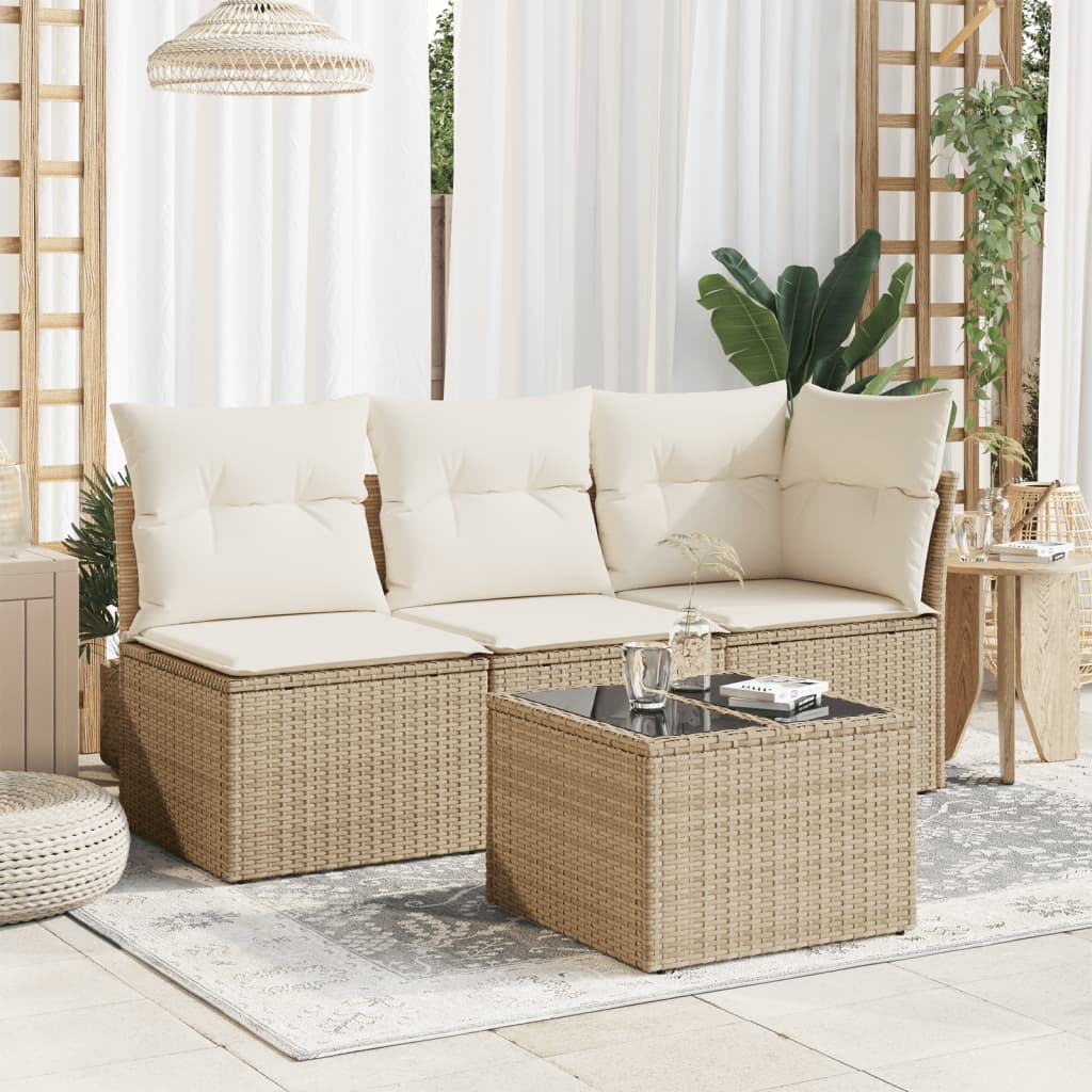 Outdoor Patio Poly Rattan Square Garden Coffee Table With Glass Top Tables - Bargainia.com - 