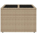 Outdoor Patio Poly Rattan Square Garden Coffee Table With Glass Top Tables - Bargainia.com - 