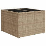 Outdoor Patio Poly Rattan Square Garden Coffee Table With Glass Top Tables - Bargainia.com - 