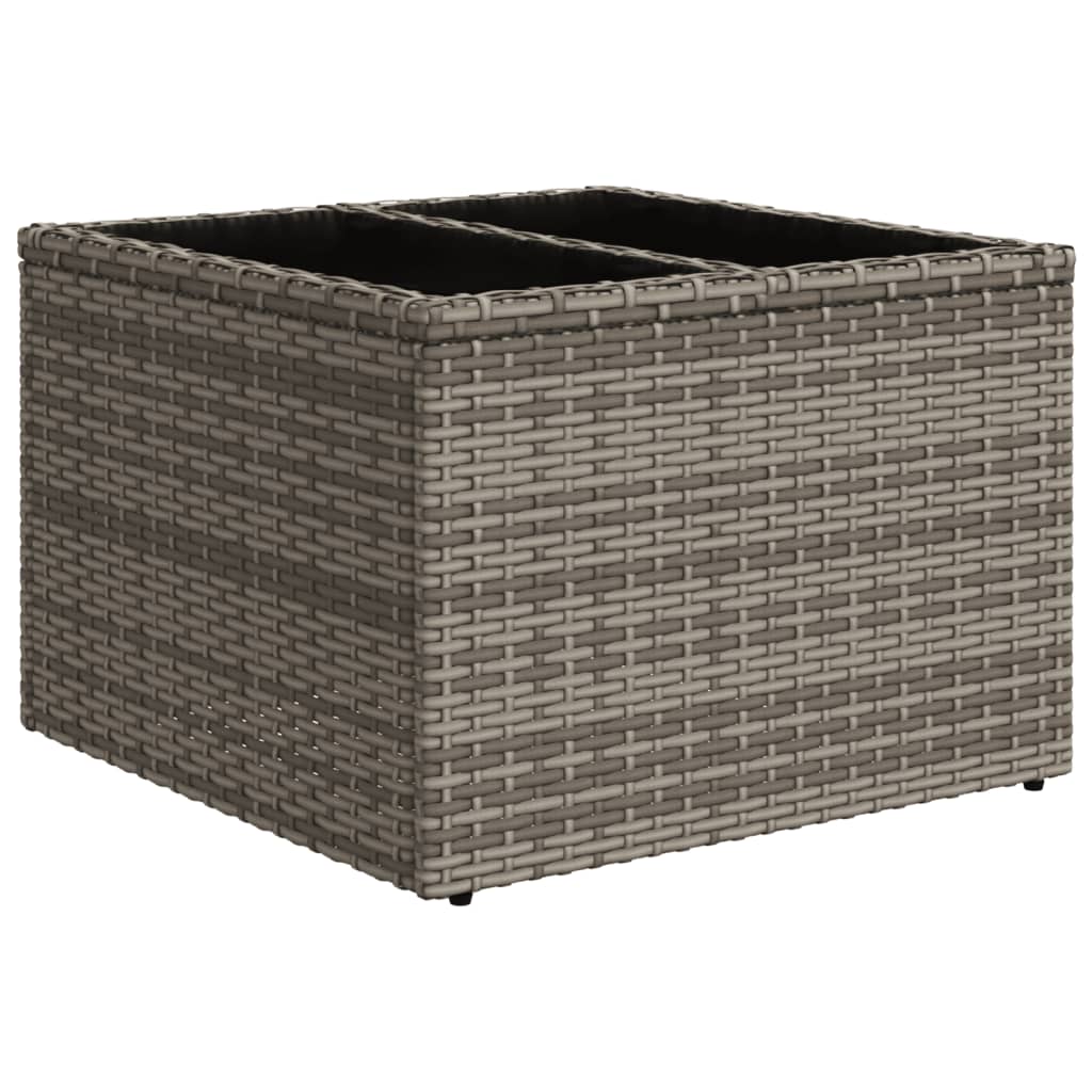 Outdoor Patio Poly Rattan Square Garden Coffee Table With Glass Top Tables - Bargainia.com - 8721012335059 - 366120