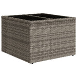 Outdoor Patio Poly Rattan Square Garden Coffee Table With Glass Top Tables - Bargainia.com - 
