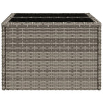 Outdoor Patio Poly Rattan Square Garden Coffee Table With Glass Top Tables - Bargainia.com - 