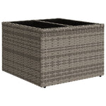 Outdoor Patio Poly Rattan Square Garden Coffee Table With Glass Top Tables - Bargainia.com - 