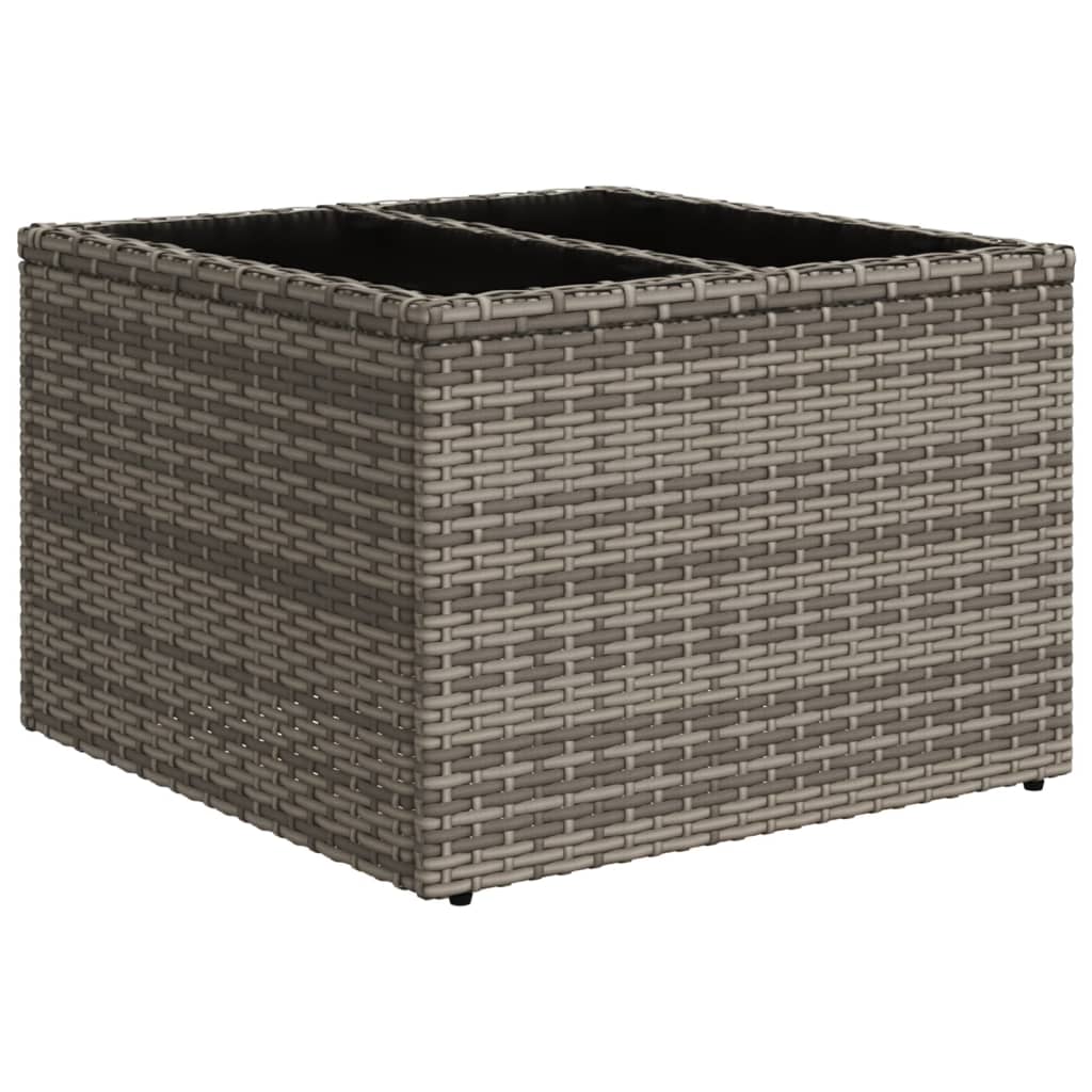 Outdoor Patio Poly Rattan Square Garden Coffee Table With Glass Top Tables - Bargainia.com - 8721012335059 - 366120