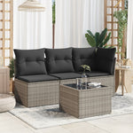 Outdoor Patio Poly Rattan Square Garden Coffee Table With Glass Top Tables - Bargainia.com - 