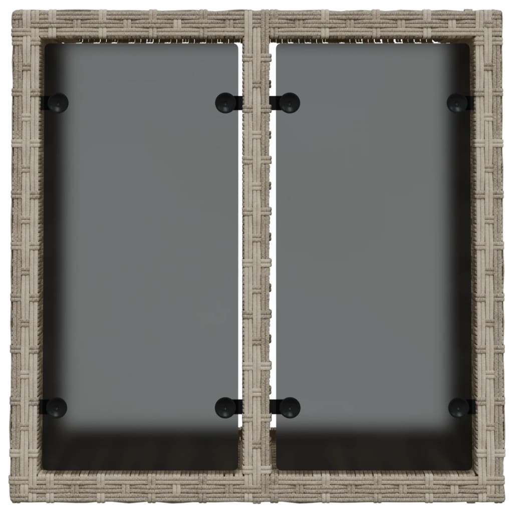 Outdoor Patio Poly Rattan Square Garden Coffee Table With Glass Top Tables - Bargainia.com - 8721012335677 - 366182