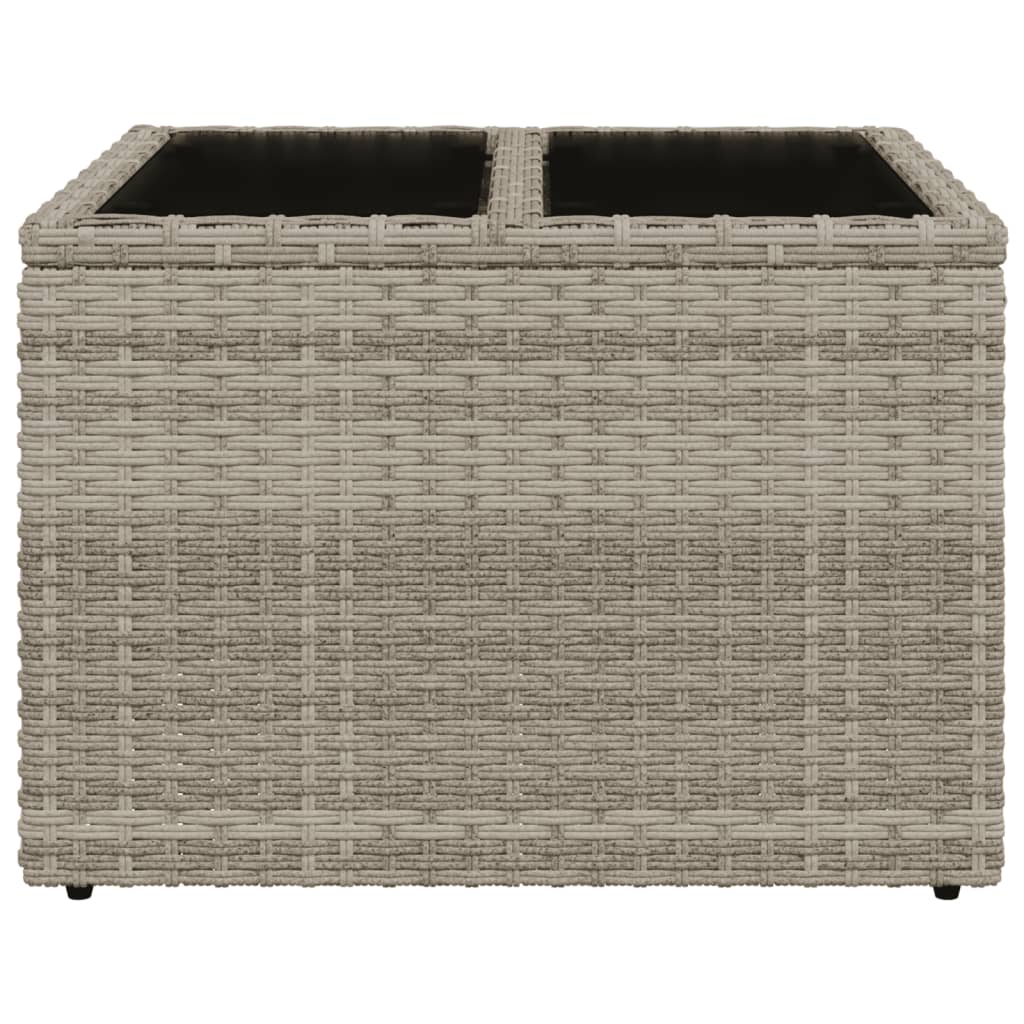 Outdoor Patio Poly Rattan Square Garden Coffee Table With Glass Top Tables - Bargainia.com - 8721012335677 - 366182