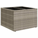 Outdoor Patio Poly Rattan Square Garden Coffee Table With Glass Top Tables - Bargainia.com - 