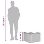 Outdoor Patio Poly Rattan Square Garden Coffee Table With Glass Top Tables - Bargainia.com - 