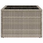 Outdoor Patio Poly Rattan Square Garden Coffee Table With Glass Top Tables - Bargainia.com - 