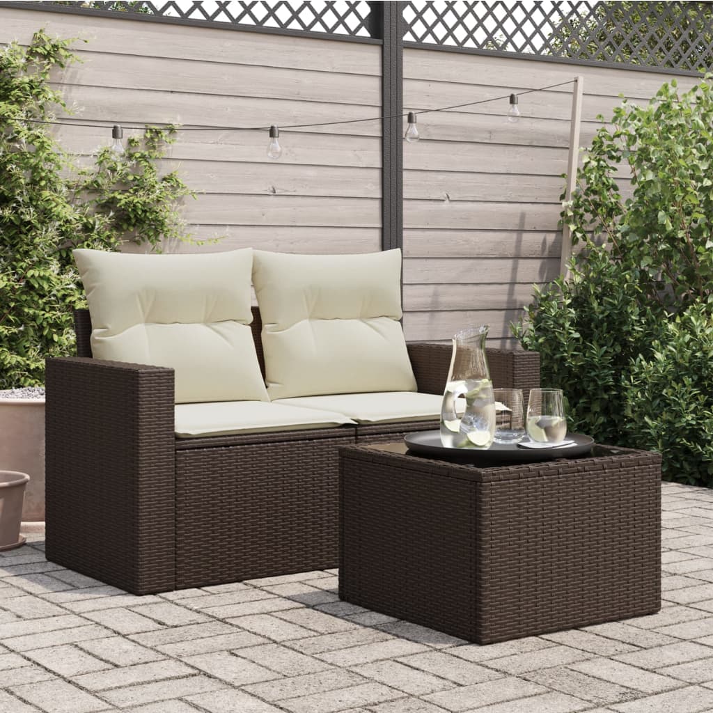 Outdoor Patio Poly Rattan Square Garden Coffee Table With Glass Top Tables - Bargainia.com - 