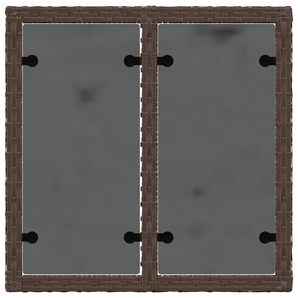 Outdoor Patio Poly Rattan Square Garden Coffee Table With Glass Top Tables - Bargainia.com - 