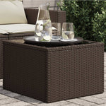 Outdoor Patio Poly Rattan Square Garden Coffee Table With Glass Top Tables - Bargainia.com - 