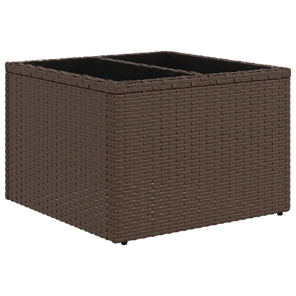 Outdoor Patio Poly Rattan Square Garden Coffee Table With Glass Top Tables - Bargainia.com - 8721012335929 - 366207