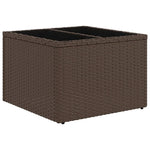 Outdoor Patio Poly Rattan Square Garden Coffee Table With Glass Top Tables - Bargainia.com - 