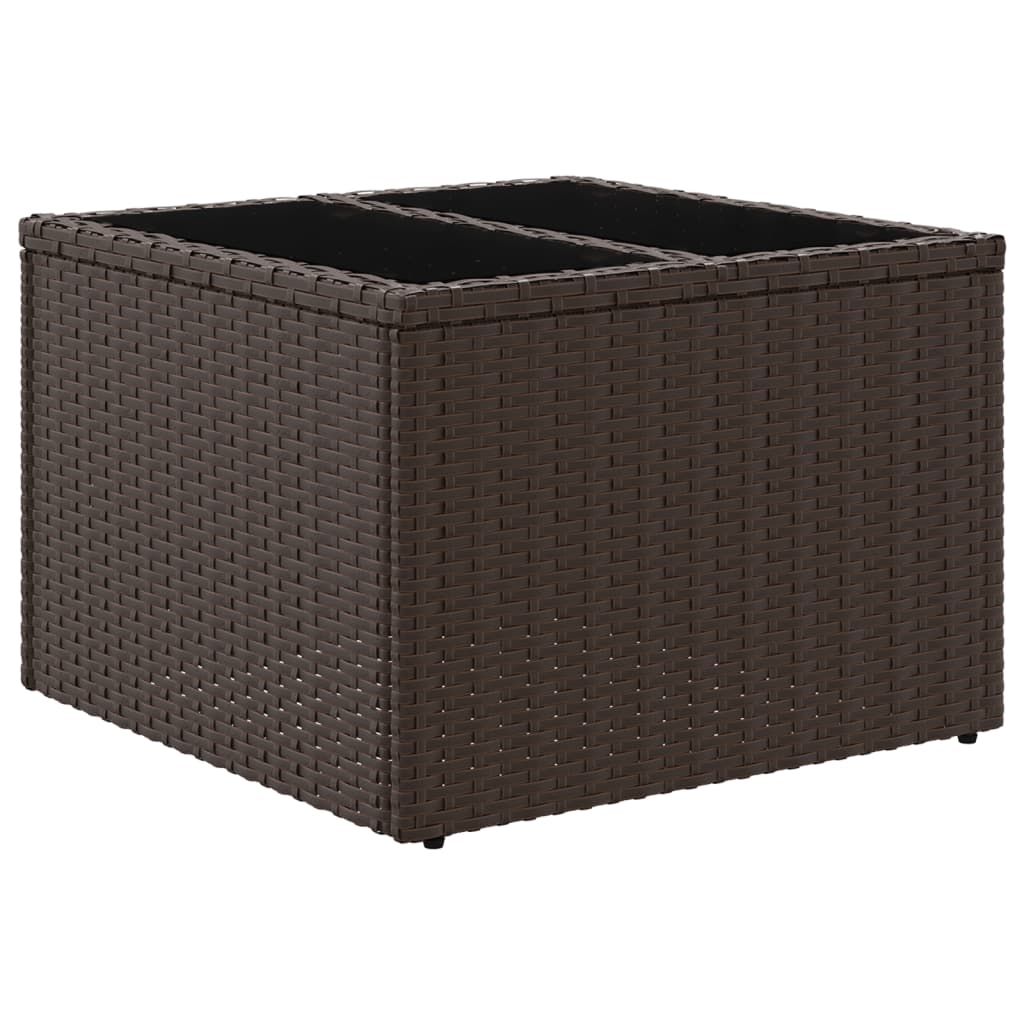 Outdoor Patio Poly Rattan Square Garden Coffee Table With Glass Top Tables - Bargainia.com - 8721012335929 - 366207