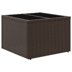 Outdoor Patio Poly Rattan Square Garden Coffee Table With Glass Top Tables - Bargainia.com - 