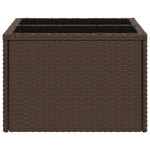 Outdoor Patio Poly Rattan Square Garden Coffee Table With Glass Top Tables - Bargainia.com - 