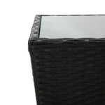 Outdoor Patio Poly Rattan Square Garden Coffee Tea Table With Glass Top Tables - Bargainia.com - 