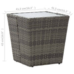 Outdoor Patio Poly Rattan Square Garden Coffee Tea Table With Glass Top Tables - Bargainia.com - 