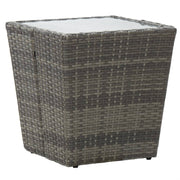 Outdoor Patio Poly Rattan Square Garden Coffee Tea Table With Glass Top Tables - Bargainia.com - 8719883727462 - 46196