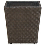 Outdoor Patio Poly Rattan Square Garden Coffee Tea Table With Glass Top Tables - Bargainia.com - 