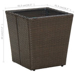 Outdoor Patio Poly Rattan Square Garden Coffee Tea Table With Glass Top Tables - Bargainia.com - 