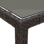 Outdoor Patio Rectangular Garden Dining Table With Glass Top Outside Tables - Bargainia.com - 