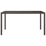 Outdoor Patio Rectangular Garden Dining Table With Glass Top Outside Tables - Bargainia.com - 