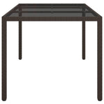 Outdoor Patio Rectangular Garden Dining Table With Glass Top Outside Tables - Bargainia.com - 