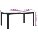 Outdoor Patio Rectangular Garden Dining Table With Glass Top Outside Tables - Bargainia.com - 