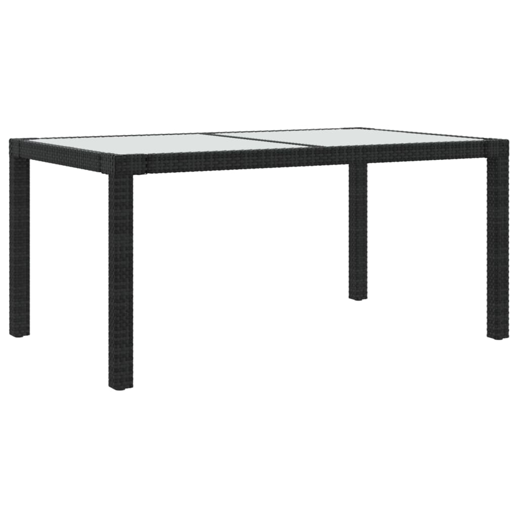 Outdoor Patio Rectangular Garden Dining Table With Glass Top Outside Tables - Bargainia.com - 