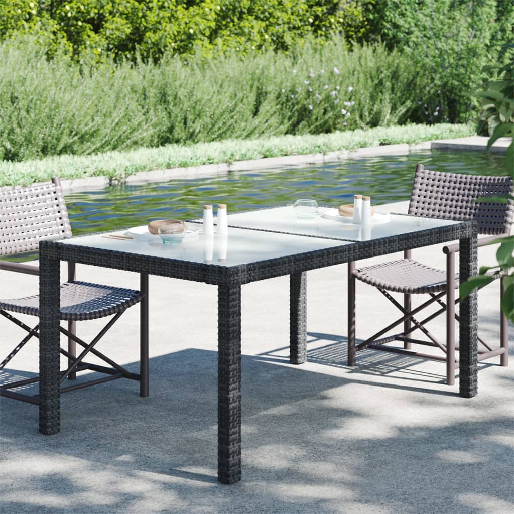 Outdoor Patio Rectangular Garden Dining Table With Glass Top Outside Tables - Bargainia.com - 8720286666418 - 316705