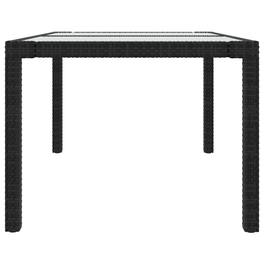 Outdoor Patio Rectangular Garden Dining Table With Glass Top Outside Tables - Bargainia.com - 