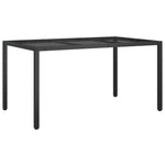 Outdoor Patio Rectangular Garden Dining Table With Glass Top Outside Tables - Bargainia.com - 
