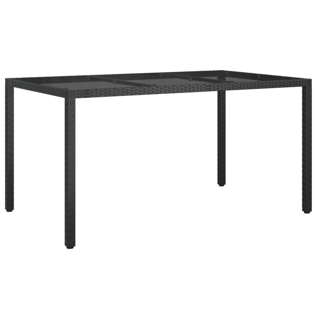 Outdoor Patio Rectangular Garden Dining Table With Glass Top Outside Tables - Bargainia.com - 